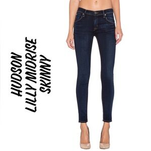 Hudson Lilly Mid Rise Ankle Skinny Dark Wash Jeans Size 26